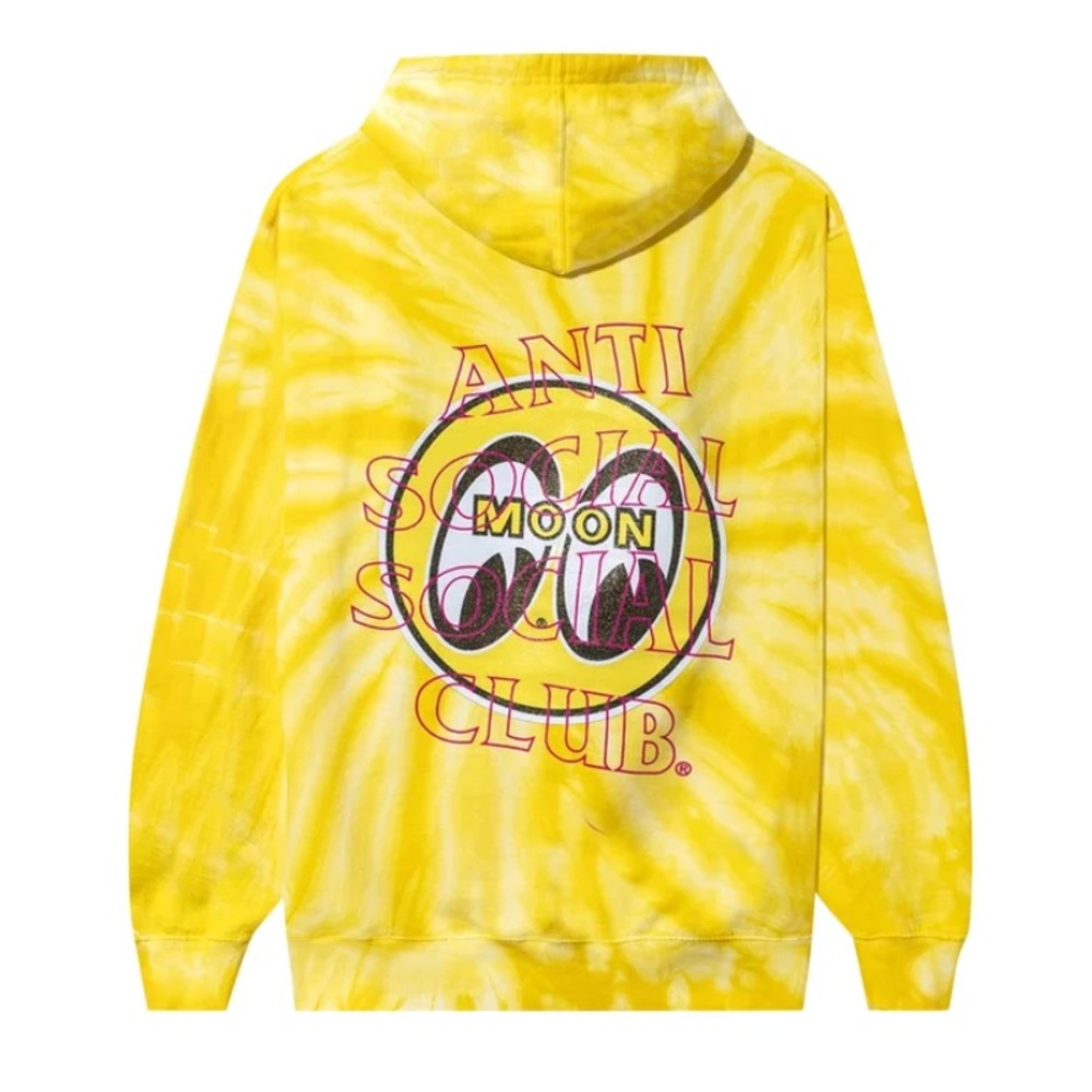 Anti Social Social Club Hoodie Moon Collection Men’s Unisex Large Yellow Tie Dye